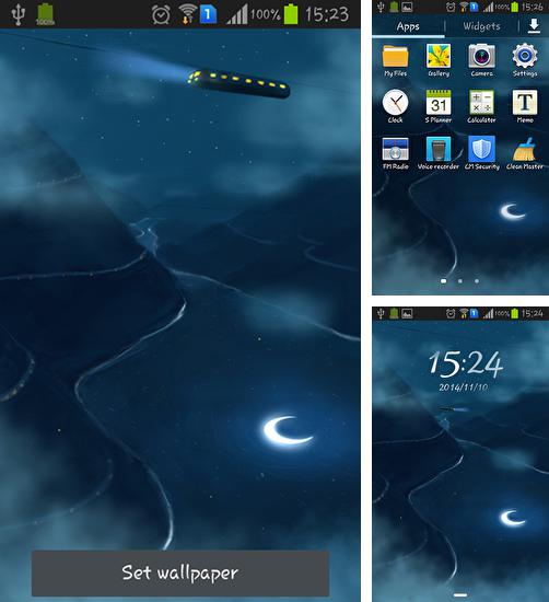 Kostenloses Android-Live Wallpaper Sternennacht: Zug. Vollversion der Android-apk-App Starry night: Train für Tablets und Telefone.