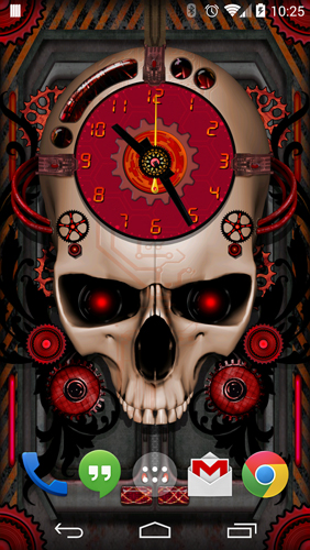Screenshots of the Steampunk Clock for Android tablet, phone.