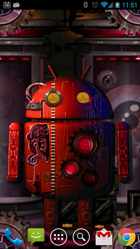 Скриншот Steampunk Droid: Fear Lab. Скачать живые обои на Андроид планшеты и телефоны.