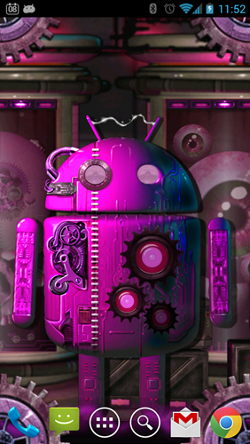 Steampunk Droid: Fear Lab - скриншоты живых обоев для Android.
