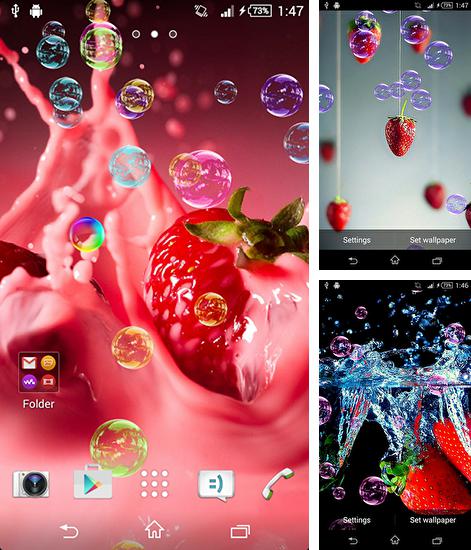 Zusätzlich zum Live Wallpaper Pinker Wald für Android Mobiltelefone und Tablets, können Sie auch Strawberry by Next, Erdbeeren kostenlos herunterladen.