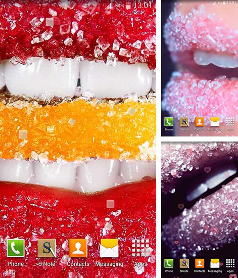Kostenloses Android-Live Wallpaper Zuckerlippen. Vollversion der Android-apk-App Sugar lips für Tablets und Telefone.