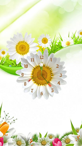 Sunflower clock für Android spielen. Live Wallpaper Sonnenblumenuhr kostenloser Download.