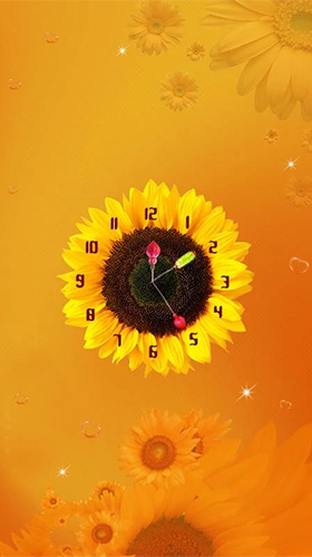 Écrans de Sunflower clock pour tablette et téléphone Android.