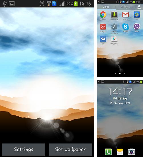 Kostenloses Android-Live Wallpaper Sonnenaufgang von Xllusion. Vollversion der Android-apk-App Sunrise by Xllusion für Tablets und Telefone.