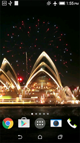 Screenshots of the Sydney fireworks for Android tablet, phone.