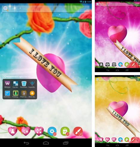 Kostenloses Android-Live Wallpaper UR: 3D Herz der Liebe. Vollversion der Android-apk-App UR: 3D love heart für Tablets und Telefone.