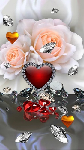 Valentines Day diamonds für Android spielen. Live Wallpaper Valentinstag Diamanten kostenloser Download.