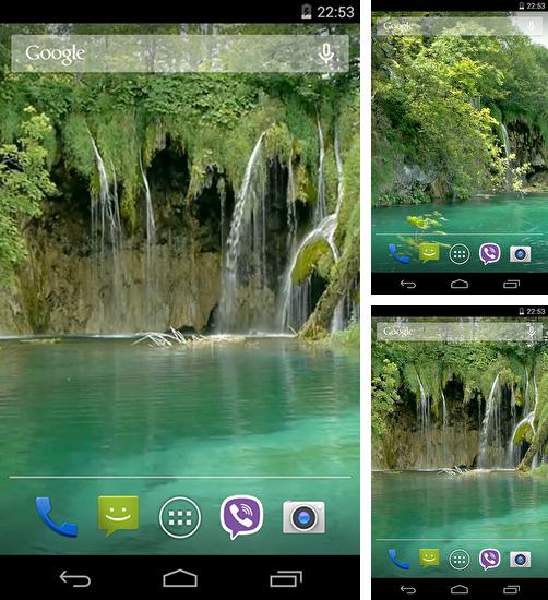 Kostenloses Android-Live Wallpaper Wasserfall Video. Vollversion der Android-apk-App Waterfall video für Tablets und Telefone.