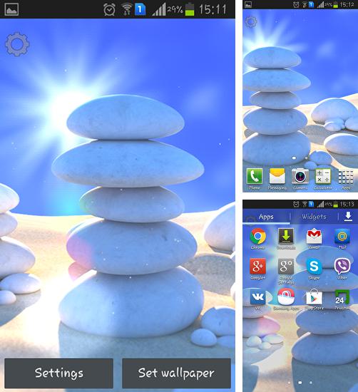 Kostenloses Android-Live Wallpaper Weißer Stein. Vollversion der Android-apk-App White stone für Tablets und Telefone.