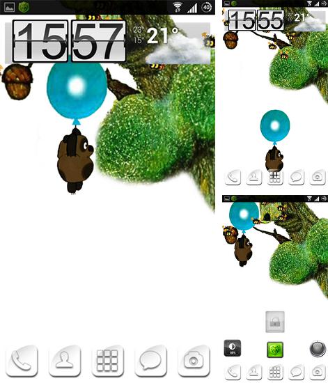 Kostenloses Android-Live Wallpaper Winnie Pooh und Bienen. Vollversion der Android-apk-App Winnie the Pooh and bees für Tablets und Telefone.