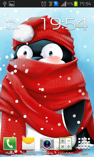 Fondos de pantalla animados a Winter penguin para Android. Descarga gratuita fondos de pantalla animados Pingüino del invierno.