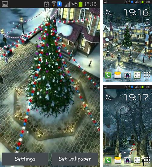 Додатково до живої шпалери Чарівний світ для Android телефонів та планшетів, Ви можете також безкоштовно скачати Winter village 3D.