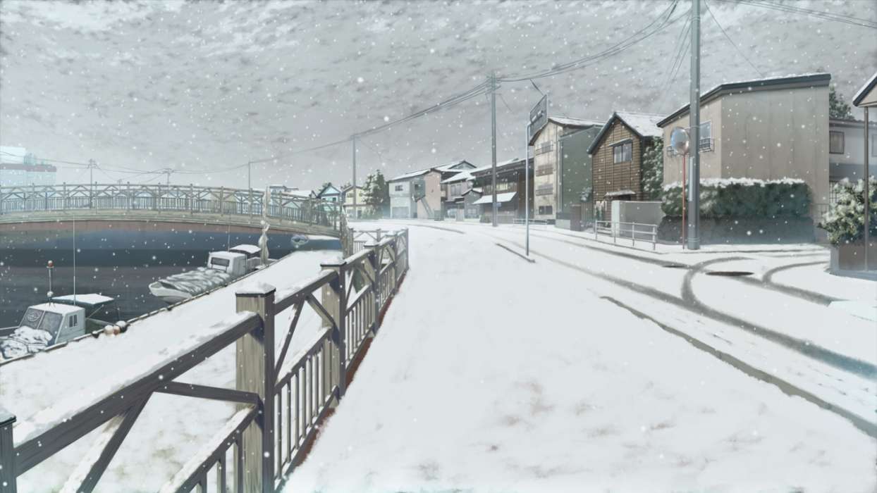 イメージを携帯電話にダウンロード 日本製アニメ 風景 冬 無料
