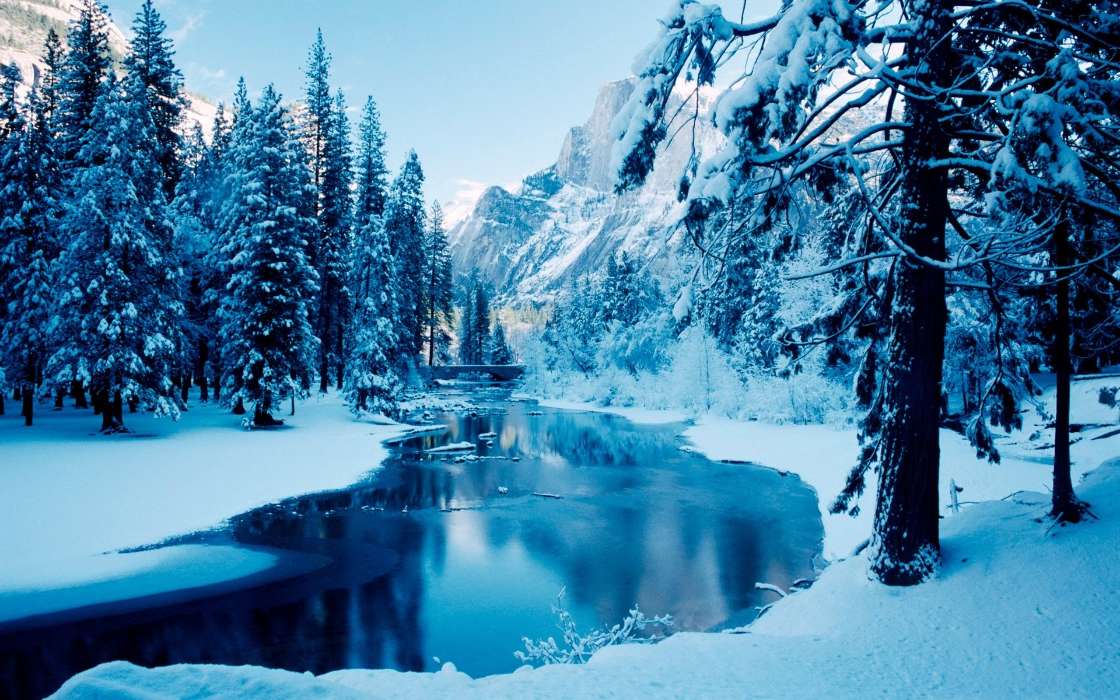 Download Bilder Fur Das Handy Landschaft Winterreifen Flusse Baume Mountains Schnee Kostenlos