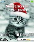 Download mobile theme Kitten with Santas hat