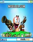 Download mobile theme Worms blue green