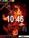 Download mobile theme Animated Fire Clock