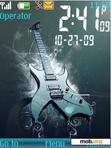 Download mobile theme Guitar Clock