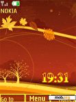 Download mobile theme Autumn clock animation