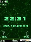 Download mobile theme Green clock, indicators, animation