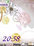 Download mobile theme Flowers clock, flash animation v.2