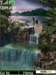 Download mobile theme Fishing on the waterfall