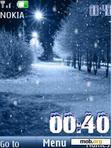 Download mobile theme Winter night, clock, anim 12 pictures