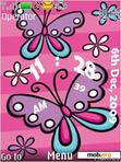 Download mobile theme Butterfly Clock