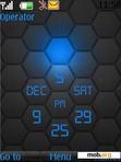 Download mobile theme Blue Neon Clock