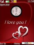 Download mobile theme Love Clock Hearts