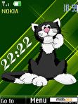 Download mobile theme Surprised cat clock, anim