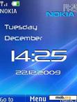 Download mobile theme clock date blue