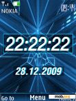 Download mobile theme Clock, date,  blue, anim