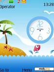 Download mobile theme Fish clock