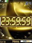 Download mobile theme Golden clock animated