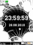 Download mobile theme BW abstract clock anim