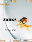 Download mobile theme animated fish clock