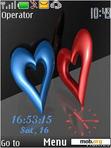 Download mobile theme Two Hearts Clock