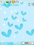 Скачать тему blue cartoon hearts