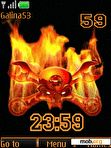 Download mobile theme Chrep in the fire, clock anim