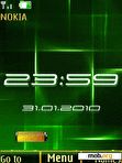 Скачать тему Clock, battery, green, an