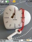 Download mobile theme Heart Key Clock