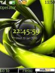 Download mobile theme Green clock