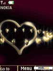 Download mobile theme gold hearts