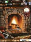 Download mobile theme Evening by fireplace