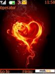 Download mobile theme Fire heart