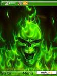 Download mobile theme Animated_Green_Skull