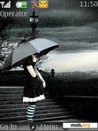 Download mobile theme waiting under the rain