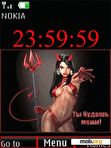 Download mobile theme Devil woman clock anim